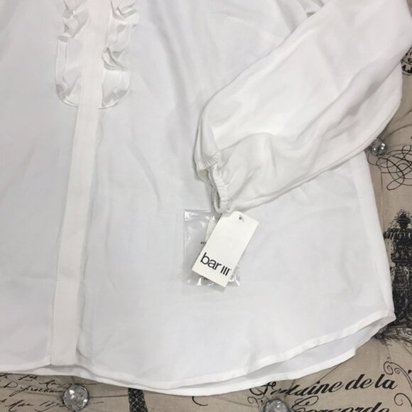 Bar III Trendy Plus Size Ruffled Button-Up Blouse - Picture 3 of 9